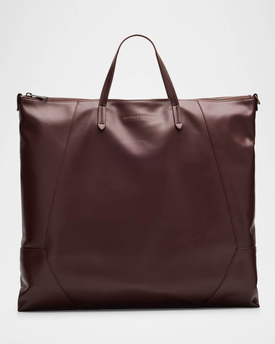 Duo Large Leather Shopper Tote Bag